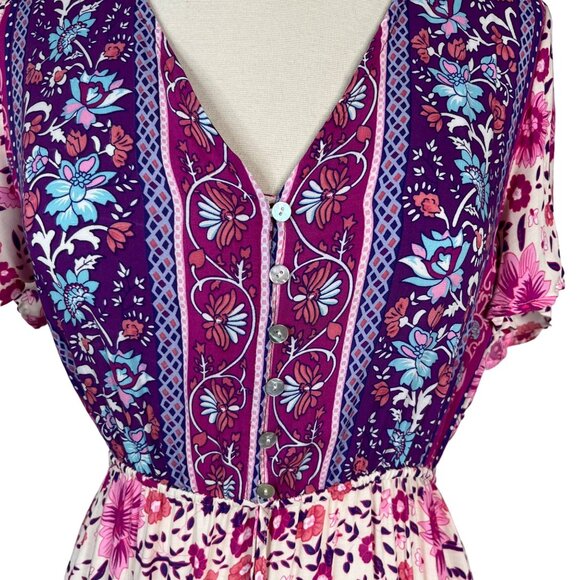 Zaful Womens Maxi Dress Pink Purple Size Large New - Picture 5 of 9